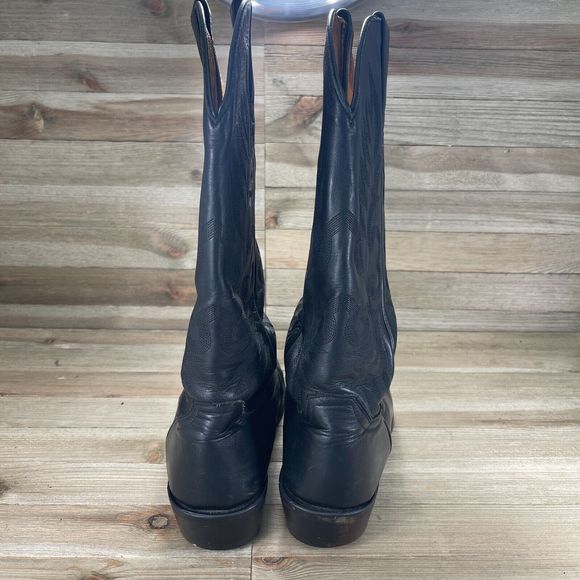Cody James Boots Mens 9 D Black Leather Cowboy Western Almound Toe Pull On - Picture 5 of 10